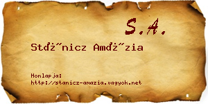Stánicz Amázia névjegykártya